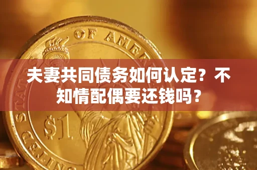 北京夫妻共同债务如何认定？不知情配偶要还钱吗？