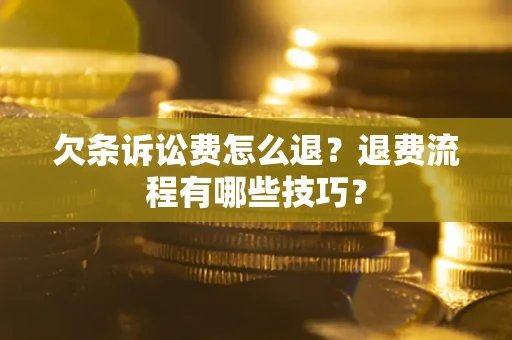 北京欠条诉讼费怎么退？退费流程有哪些技巧？